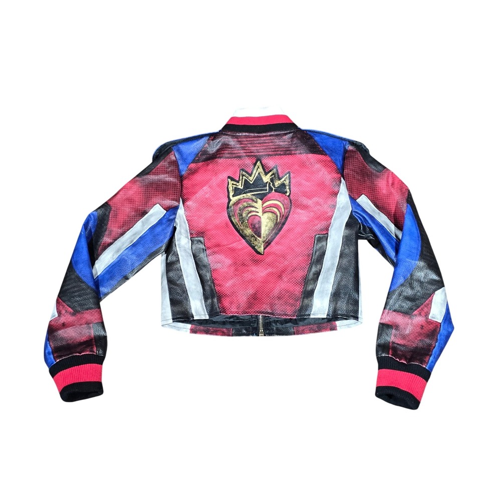 Disney Descendants 3‎ Evie Faux Leather Moto Jacket Size 5/6 Red Blue Jacket